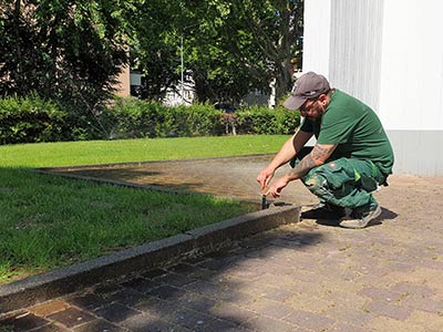 Einstellung Bewässerungsdüse