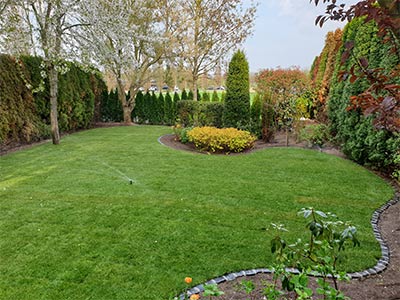 Rollrasen mit automatischer Bewässerung