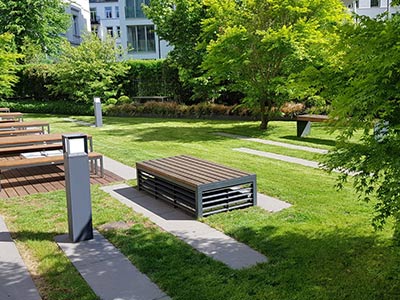 Gartenbereich Bankgebäude